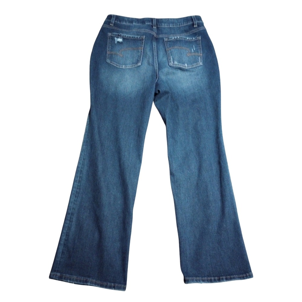 Time and Tru Womens High Rise Bootcut Jeans Dark Wash Blue 16 Petite - Picture 2 of 4